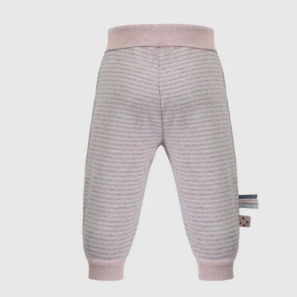 OrganicEra Baby-Hose mit Gummiband, gestreift 'OrganicEra' aus Bio-Baumwolle, Rose, – Produktbild 3 von 4