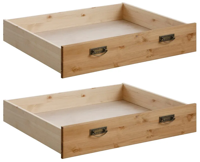 OTTO home Schublade Madrid (2 St), aus Massivholz, der Unterboden ist aus einer Hartfaserplatte, Beige, – Produktbild 1 von 5