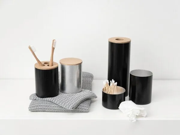 werkvoll by Lena Peter werkvoll by Lena Peter Nachhaltiger Badmülleimer FIRE - Upcycling Feuerlöscher, Schwarz, – Produktbild 3 von 4