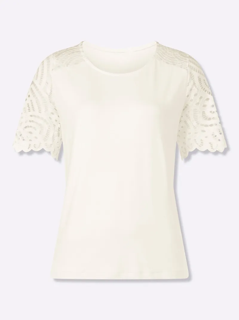 heine Kurzarmshirt ecru, Ecru, – Produktbild 1 von 2