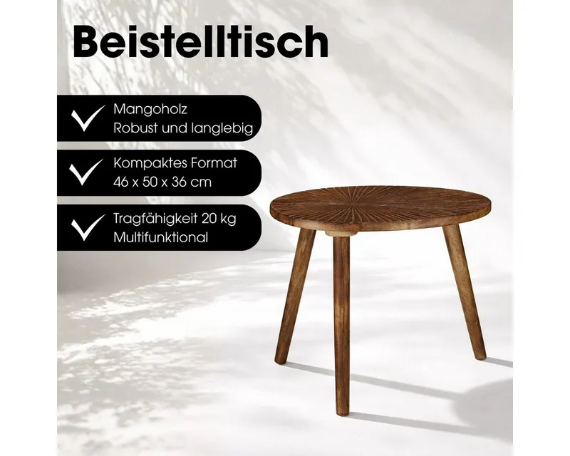 Mica Decorations Beistelltisch Mica Decorations Pomante Beistelltisch – Mangoholz, Braun, – Produktbild 2 von 8