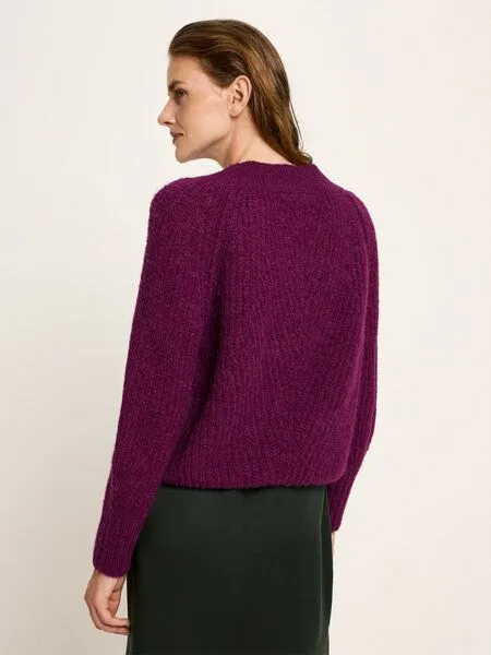 LANIUS LANIUS Pullover mit V-Ausschnitt, Bordeaux, – Produktbild 2 von 4