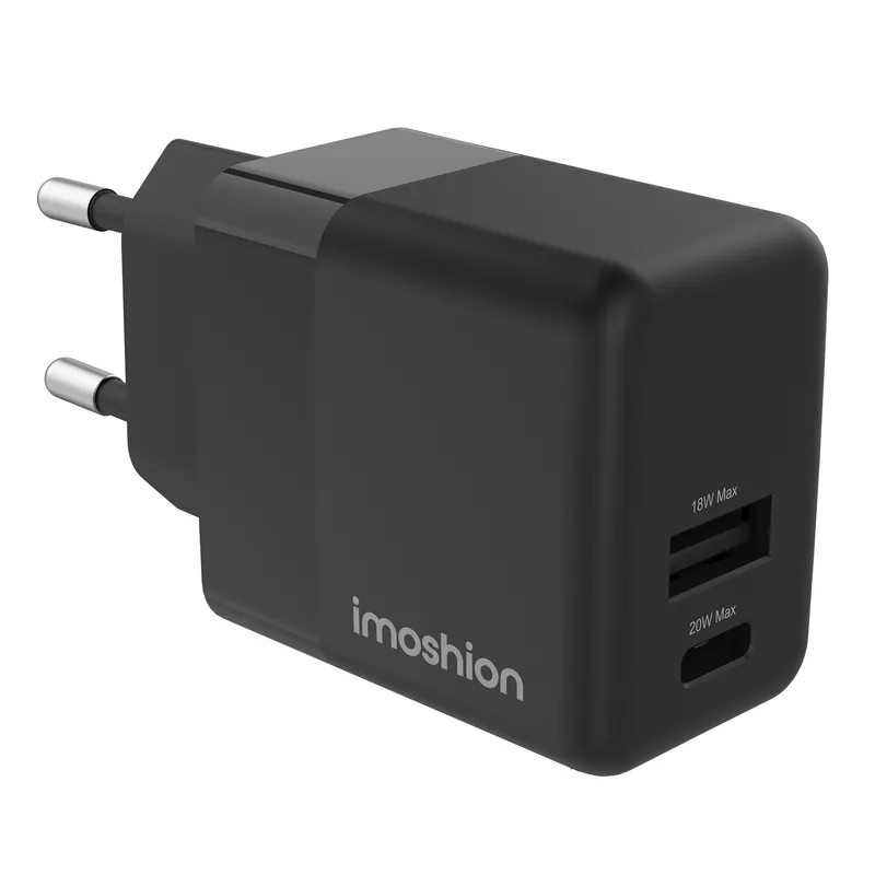 imoshion imoshion Wandladegerät - Ladegerät - USB-C- und USB-Anschluss - Power Delivery - 20 Watt, Schwarz, – Produktbild 1 von 1