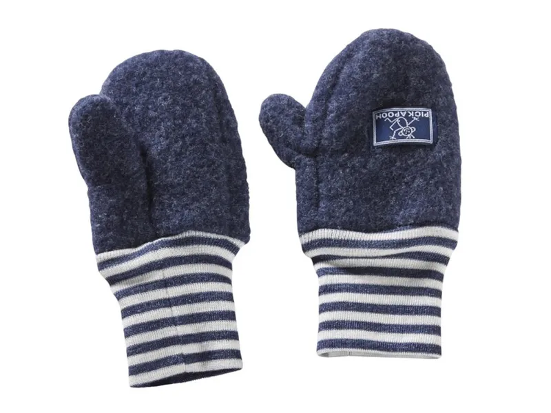 Pickapooh Pickapooh Kinder Fäustlinge Bio-Merinowolle Fleece marine (2 bis 4 Jahre), Blau, – Produktbild 1 von 2