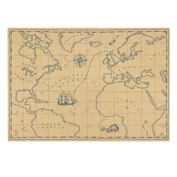 Bow & Hummingbird Bow & Hummingbird Geschenkpapier/Poster Schatzkarte – Produktbild 1 von 1