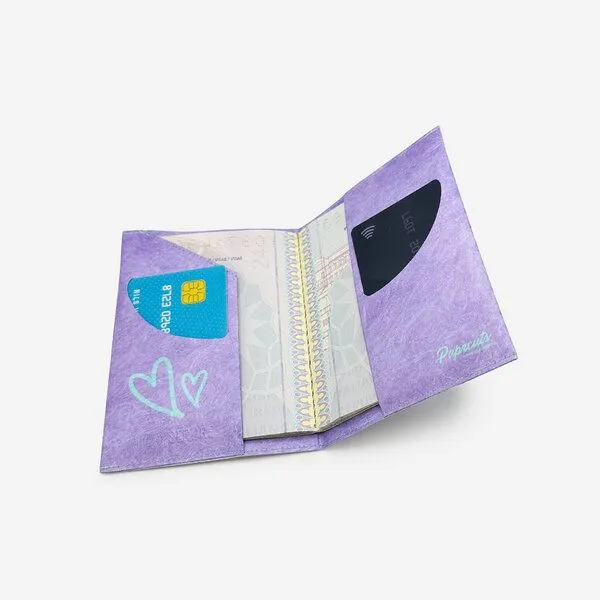 paprcuts paprcuts RFID Reisepasscover, Liebe & so (lila türkis), – Produktbild 4 von 4