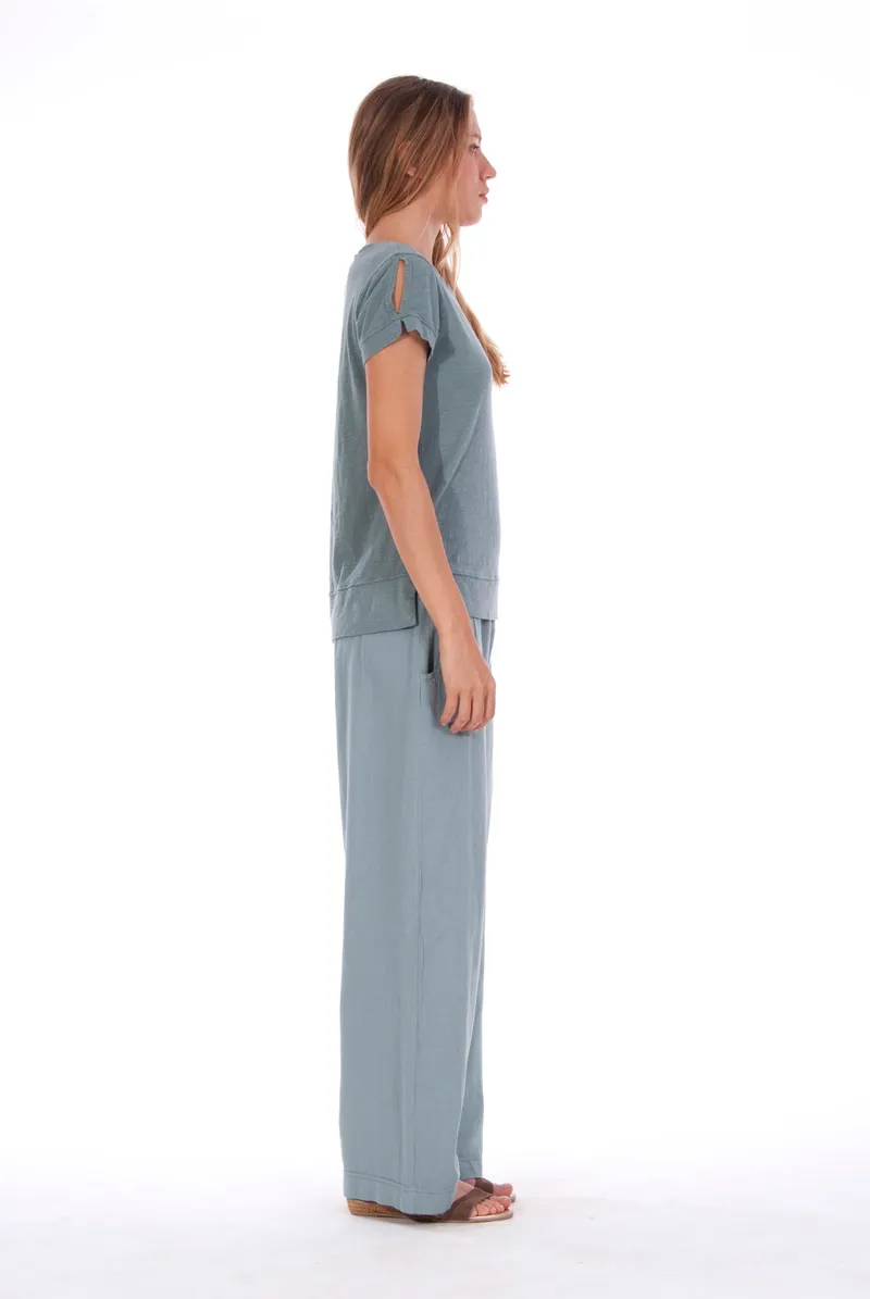 RAVENS VIEW IBIZA RAVENS VIEW IBIZA Damen vegan Top Mila Chinois Grün, Blau, – Produktbild 1 von 2
