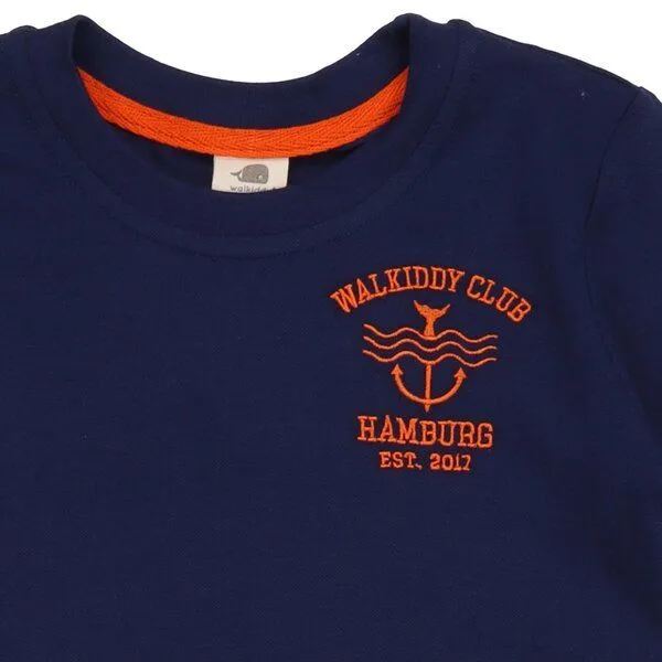 Walkiddy Walkiddy Kleinkinder T-Shirt GOTS-zertifiziert aus Bio-Baumwolle dunkelblau „Blue Depths“, Blau, – Produktbild 2 von 2
