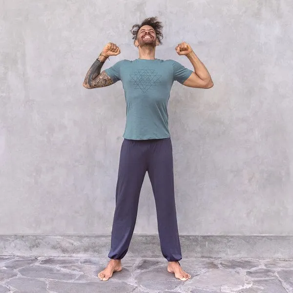 Jaya Jaya CARLOS - Männer - Hose für Yoga und Freizeit aus Biobaumwolle, Nightblue/blau, – Produktbild 2 von 4
