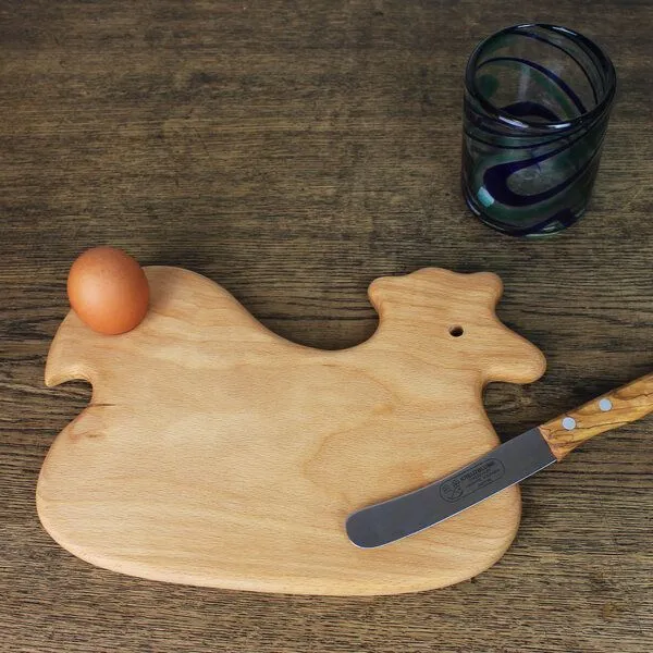 Mitienda Shop Mitienda Shop Frühstücksbrettchen mit Tiermotiv Igel / Huhn – Produktbild 2 von 3