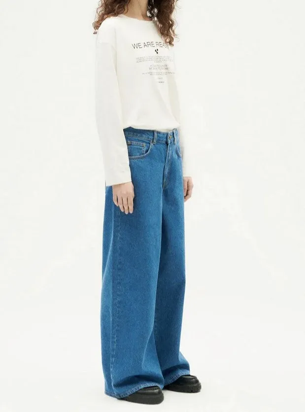 thinking mu Thinking MU Damen vegan Jeans Weites Bein Hedda Denim Blau, Dunkelblau, – Produktbild 1 von 2