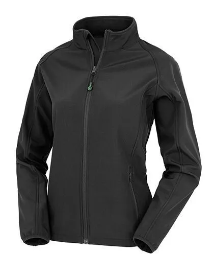 Result Genuine Recycled Result Genuine Recycled Damen Atmungsaktive Softshell-Jacke mit Stehkragen, Schwarz, – Produktbild 2 von 3