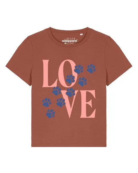 watapparel watapparel T-Shirt Frauen Pfotenliebe, Heritage brown, – Produktbild 1 von 2