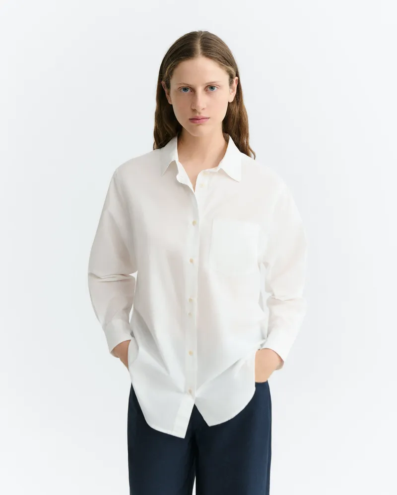 thinking mu Thinking MU Damen vegan Oversize Bluse Dandelion Odie In Weiß, Weiß, – Produktbild 1 von 2