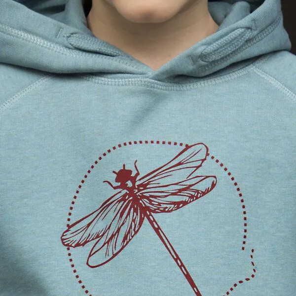 little kiwi little kiwi Kinder Hoodie, "Libelle", Eucalyptus – Produktbild 2 von 4