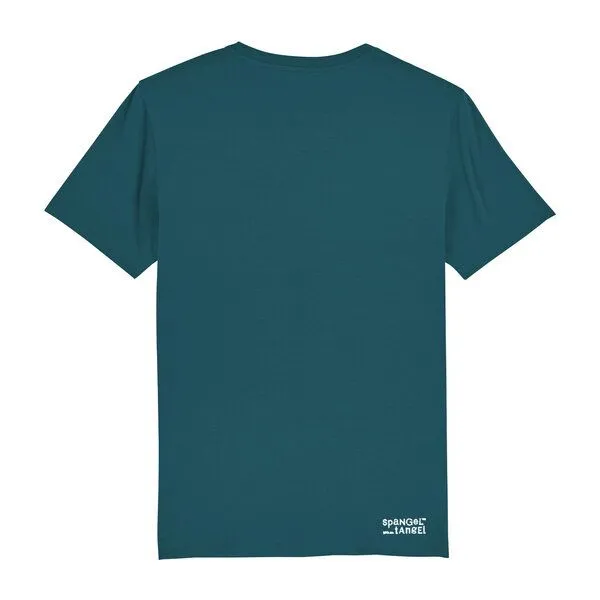Spangeltangel Spangeltangel T-Shirt, Karl-Marx-Motiv bedruckt, Handlettering, Chemnitz, nachhaltig, Stadt, Herren, Damen, Unisex, Biobaumwolle, Dunkelgrün, – Produktbild 2 von 4