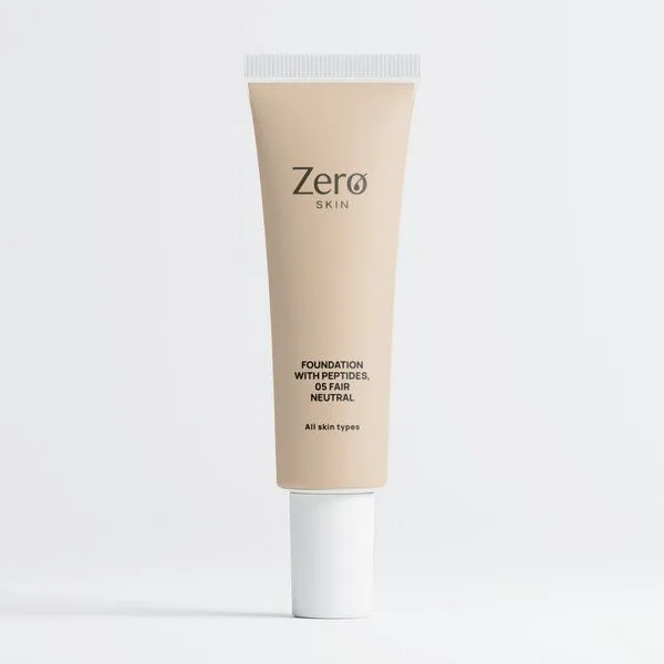 Zero Skin Zero Skin Foundation mit Peptiden, 05 Fair Neutral - 30 ml, hydratisierend mit Hyaluronsäure & Aloe Vera, 05 fair neutral, – Produktbild 1 von 4