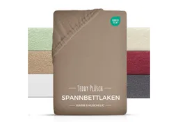 Carpe Sonno Spannbettlaken Teddy Plüsch Winter Bettlaken 90x200 100x200 140x200 180x200 200x200, Fleece, Gummizug: rundum, (1 Stück), Kuscheliges Spannbettlaken 100x200 Warmes Spannbetttuch Braun – Produktbild 1 von 1