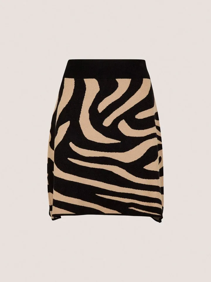 Apricot Apricot Minirock Strickrock mit Zebramuster, Schwarz, – Produktbild 5 von 5