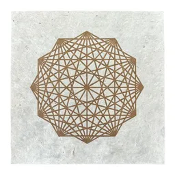 Veskor Cassiopeia Veskor Cassiopeia DODEKAGON Heilige Geometrie Linoldruck | 22 × 22 cm | Gold auf Naturweiß – Produktbild 1 von 1