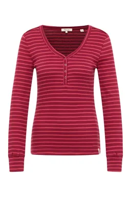 Tranquillo Jerseyshirt Silviee aus Tencel™ - stripes red / XL – Produktbild 1 von 1
