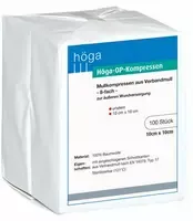 Höga-Pharm HÖGA OP Kompressen 10x10 cm unsteril 8fach 100 St Kompressen – Produktbild 1 von 1