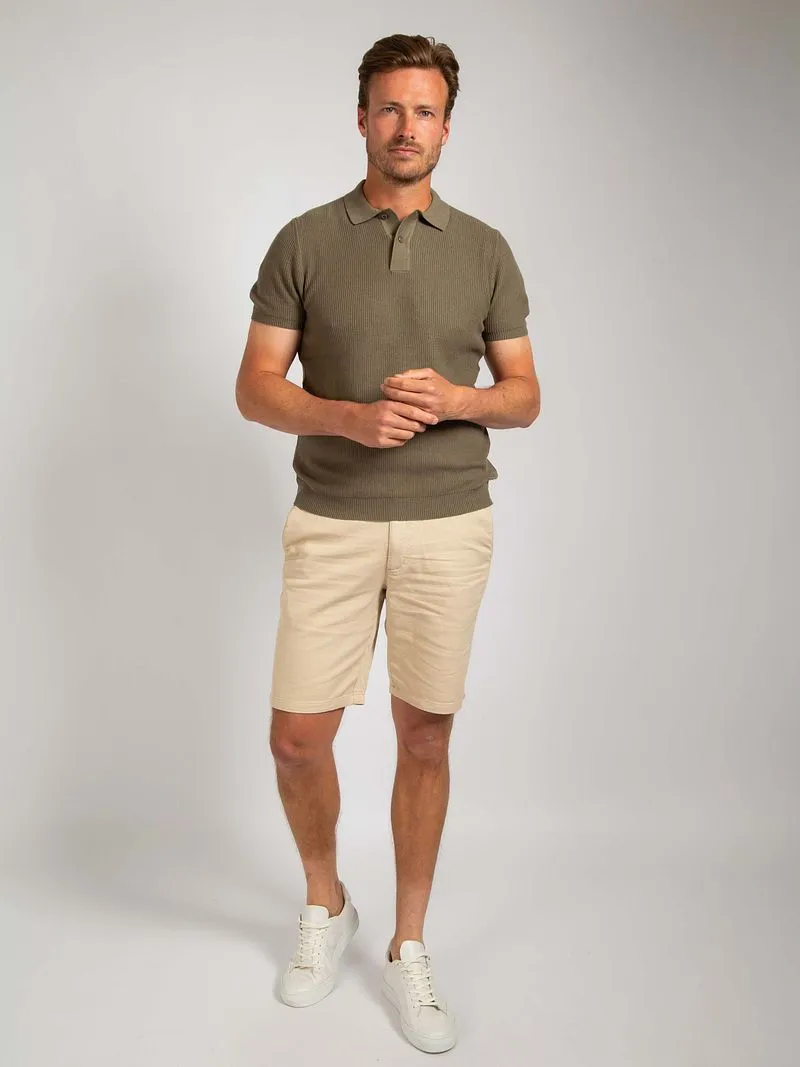 Suitable Suitable Respect Poloshirt Structure Knit Olivgrün - Größe XXL, Dunkelgrün, – Produktbild 2 von 5