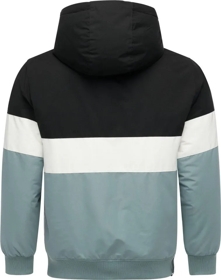 ragwear ragwear Winterjacke Jinig Warm YOUMODO Gefütterte Herren Colourblocking Bomberjacke mit Kapuze, Blau, – Produktbild 4 von 4