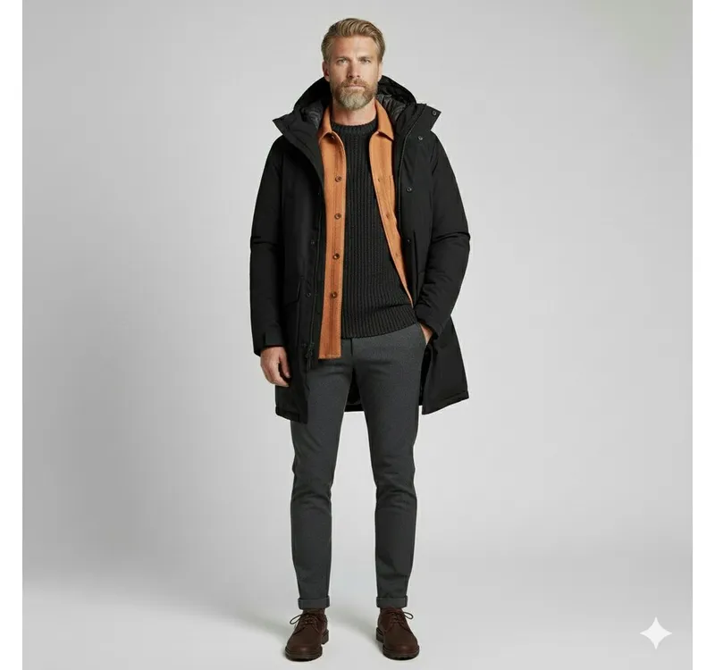 Parajumpers Daunenmantel PJS HAYATE Kapuzen Herren Daunenjacke / Mantel Schwarz Wassersäule: 5000 mm – Produktbild 4 von 5