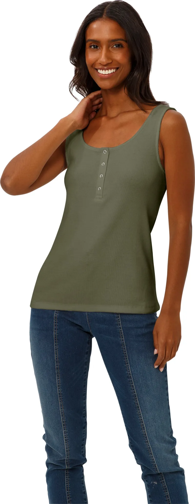 heine Trägertop khaki, Khaki, – Produktbild 2 von 2