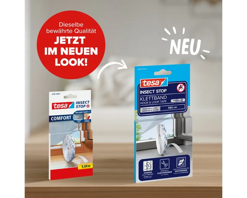 Tesa Tesa Klettband Ersatzrolle für Fliegengitter, 5,6 m x 9 mm, Weiß, – Produktbild 4 von 7