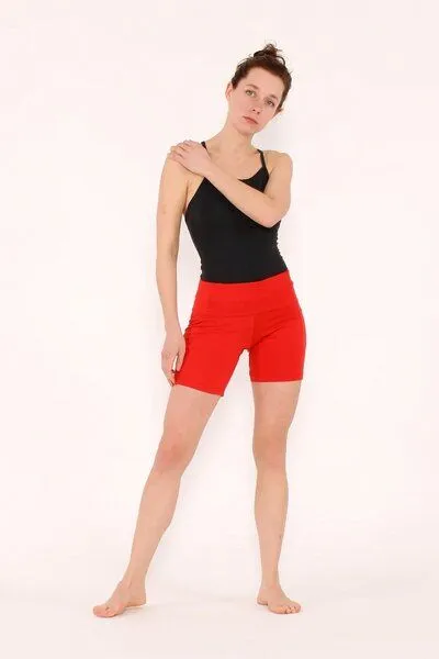 YOIQI YOIQI Yoga Shorts high + tight aus Biobaumwolle, Orange, – Produktbild 3 von 3