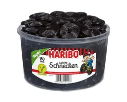 Haribo Haribo Lakritz Schnecken vegetarisch 150er - Großpackung - Klassische Lakritz Schnüre - Süßholzgeschmack - Wiederverschließbare Box - Vegane. 150 – Produktbild 1 von 1