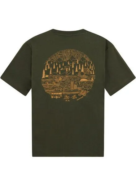KnowledgeCotton Apparel KnowledgeCotton Apparel T-Shirt mit Rückenprint aus Bio-Baumwolle, Gruen-forrest-night, – Produktbild 3 von 4