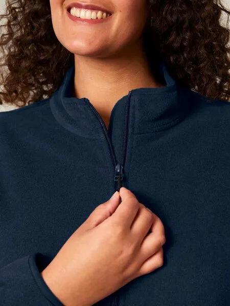 Human Family Human Family Basic Damen Fleecejacke "Guide" aus recyceltem Polyester, Navy, – Produktbild 2 von 4