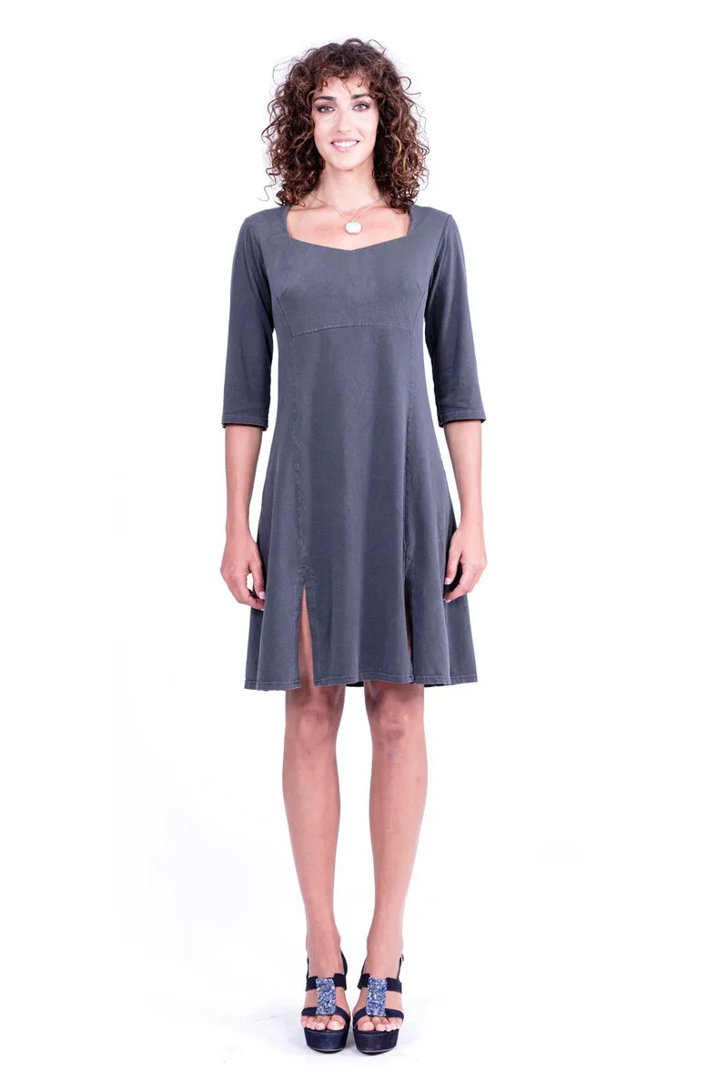 RAVENS VIEW IBIZA RAVENS VIEW IBIZA Damen vegan Kleid Berlin Anthrazitgrau, Grau, – Produktbild 1 von 1
