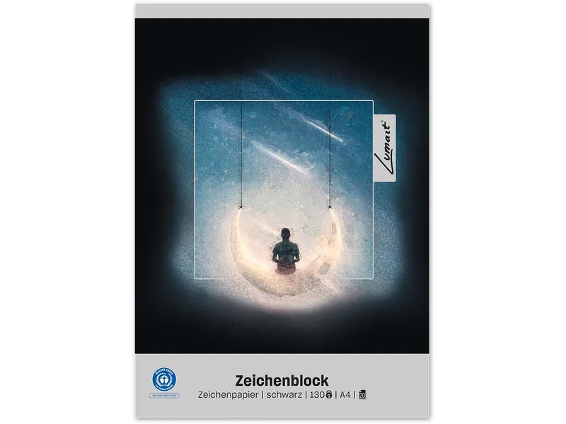 Staufen Staufen Zeichenblock "Lumart" schwarz, DIN A4, 20 Blatt – Produktbild 1 von 1