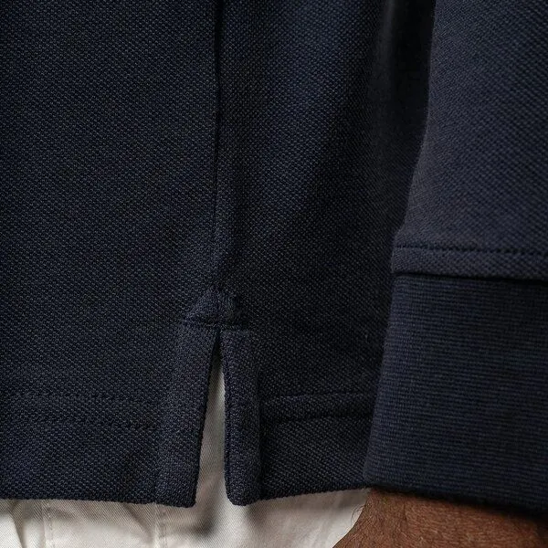 YTWOO YTWOO Herren Piqué-Polo Langarm, Navy, – Produktbild 4 von 4