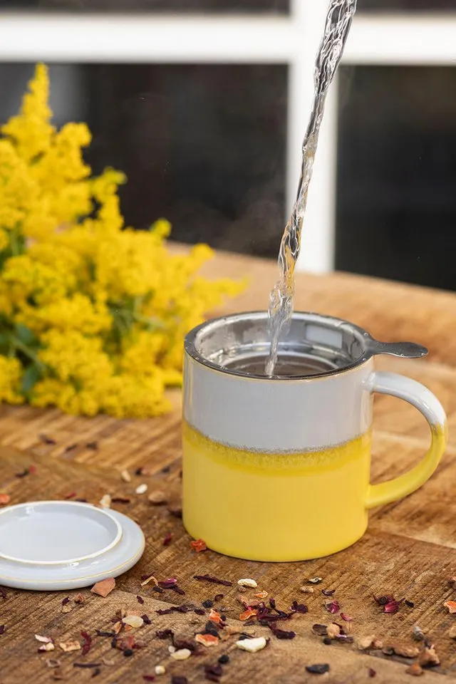 Tranquillo Tranquillo Tasse mit Teesieb INDUSTRIAL 410 ml, Gelb, – Produktbild 7 von 7