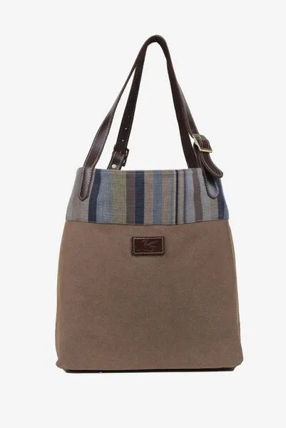 Dragolina Dragolina Shopper Miss Eve mit Webstoff der Pwo Karen, Hellbraun, – Produktbild 2 von 4