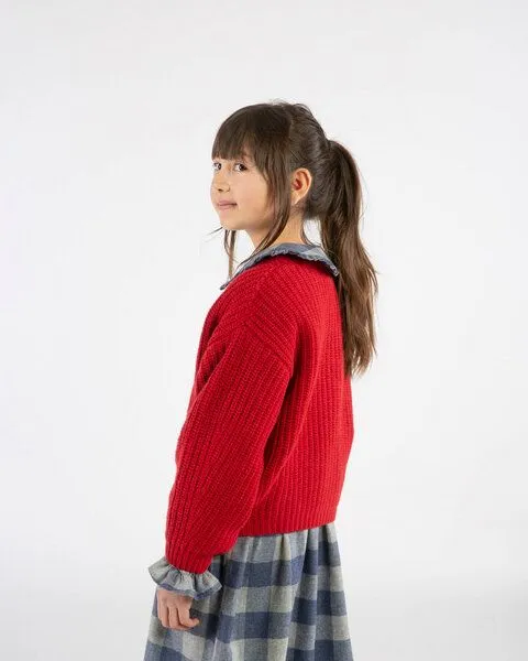 MATONA Matona Strickcardigan für Kinder aus Bio-Baumwolle und Wolle / V-Neck Cardigan, Poppy, – Produktbild 2 von 4