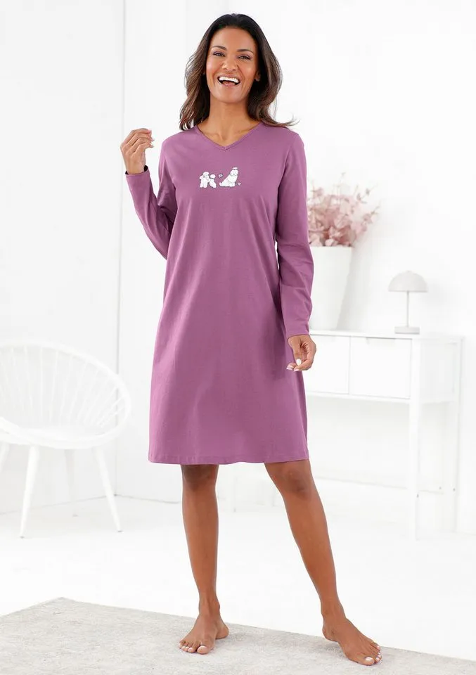 Witt Witt Sleepshirt Sleepshirts Langarm (2-tlg), Bunt, – Produktbild 5 von 5