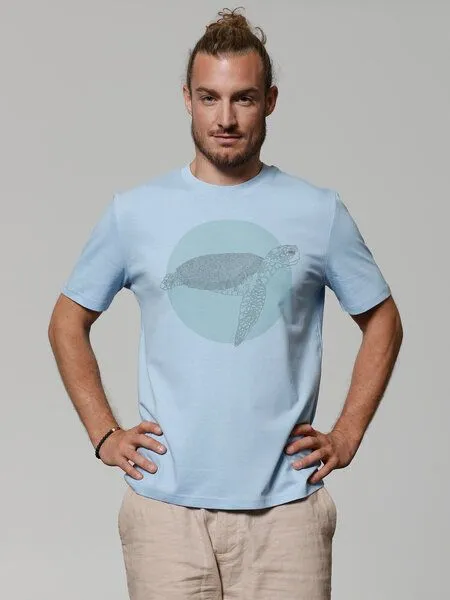 watapparel watapparel T-Shirt Unisex Meeresschildkröte, Blue soul, – Produktbild 2 von 4