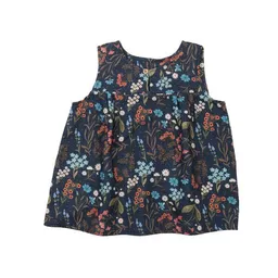 Walkiddy Mädchen Blusentop GOTS zertifiziert, blau, „Floral Night“ Blumen-Allover, ärmellos, weich – Walkiddy – Produktbild 1 von 1