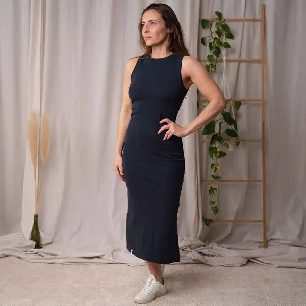 Vresh Clothing Vresh Clothing Violetta - Rib Kleid aus Biobaumwolle, Blueberry, – Produktbild 3 von 3