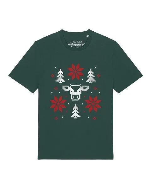 watapparel watapparel T-Shirt Unisex Christmas with love, Glazed green, – Produktbild 1 von 2