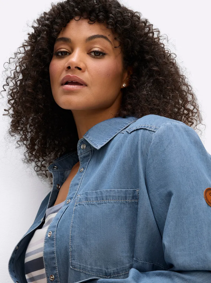 sheego Jeansbluse blue-bleached, Blue-bleached, – Produktbild 2 von 2