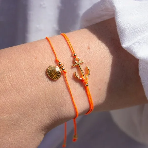 Bow & Hummingbird Bow & Hummingbird Armband auf Karte - Anker, Neon-orange, – Produktbild 3 von 4