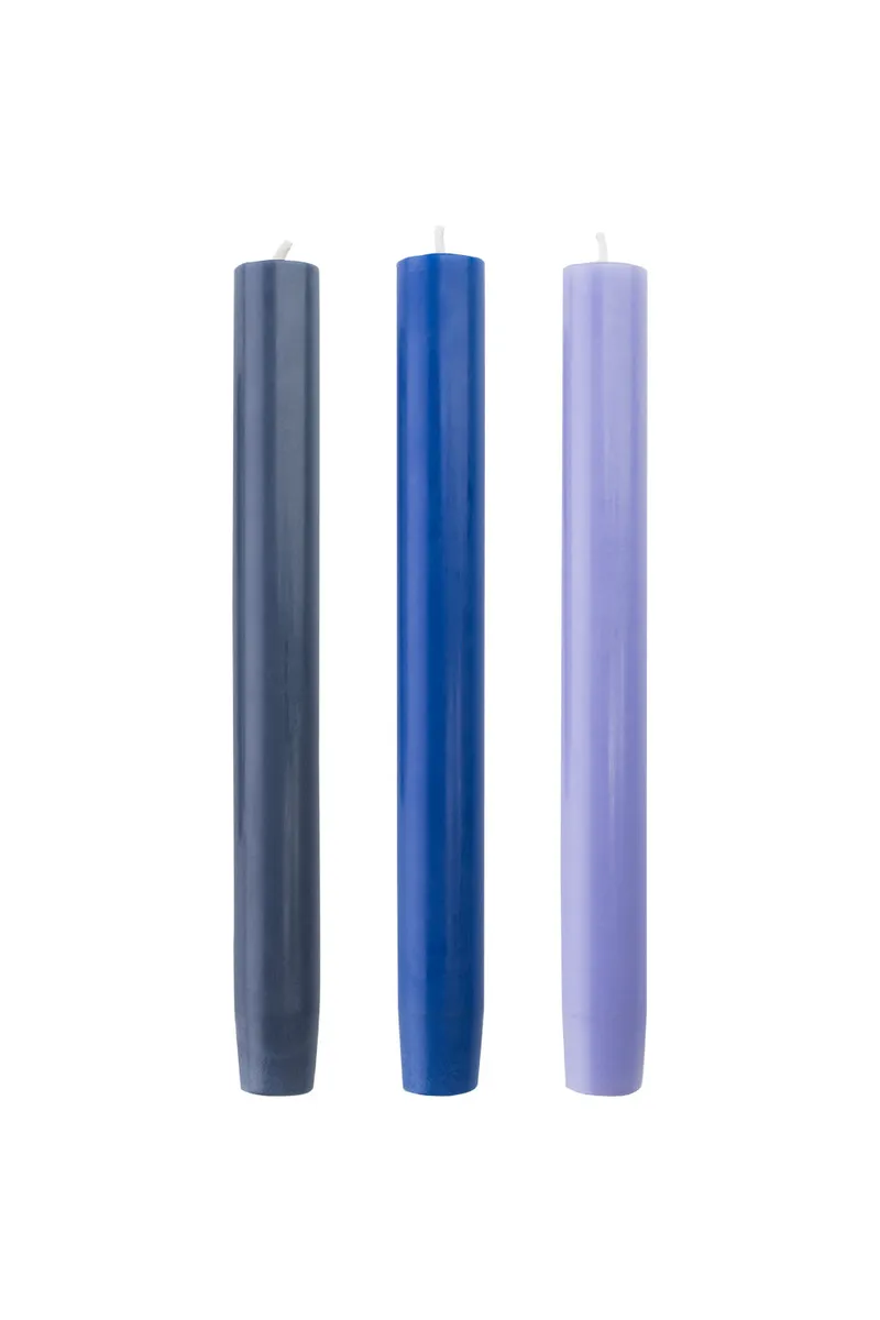 Tranquillo Handgearbeitete Stabkerzen GLUMI ocean 3er-Set, 20 cm - blau – Produktbild 1 von 2