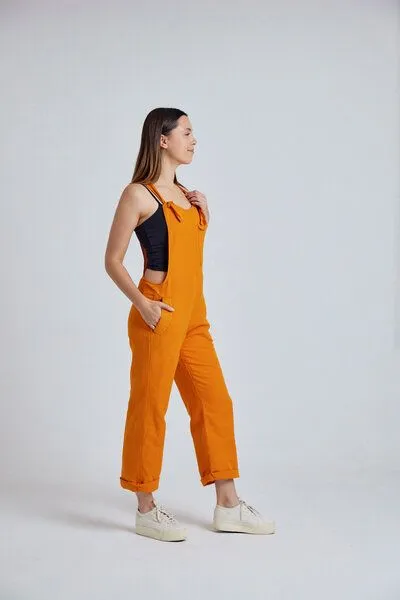 Flax and Loom Flax and Loom Leinen Latzhose Mary Lou, Sun orange, – Produktbild 3 von 6